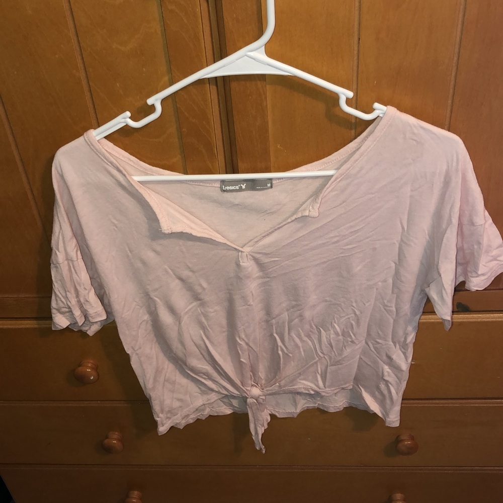 Pink tie front t-shirt